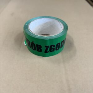 Taśma pakowa z nadrukiem "WYRÓB ZGODNY" 50mm x 60m - obrazek 1