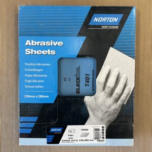 Papier ścierny wodny w arkuszu Norton Black Ice T401 / T417 230 x 280 mm - obrazek 1